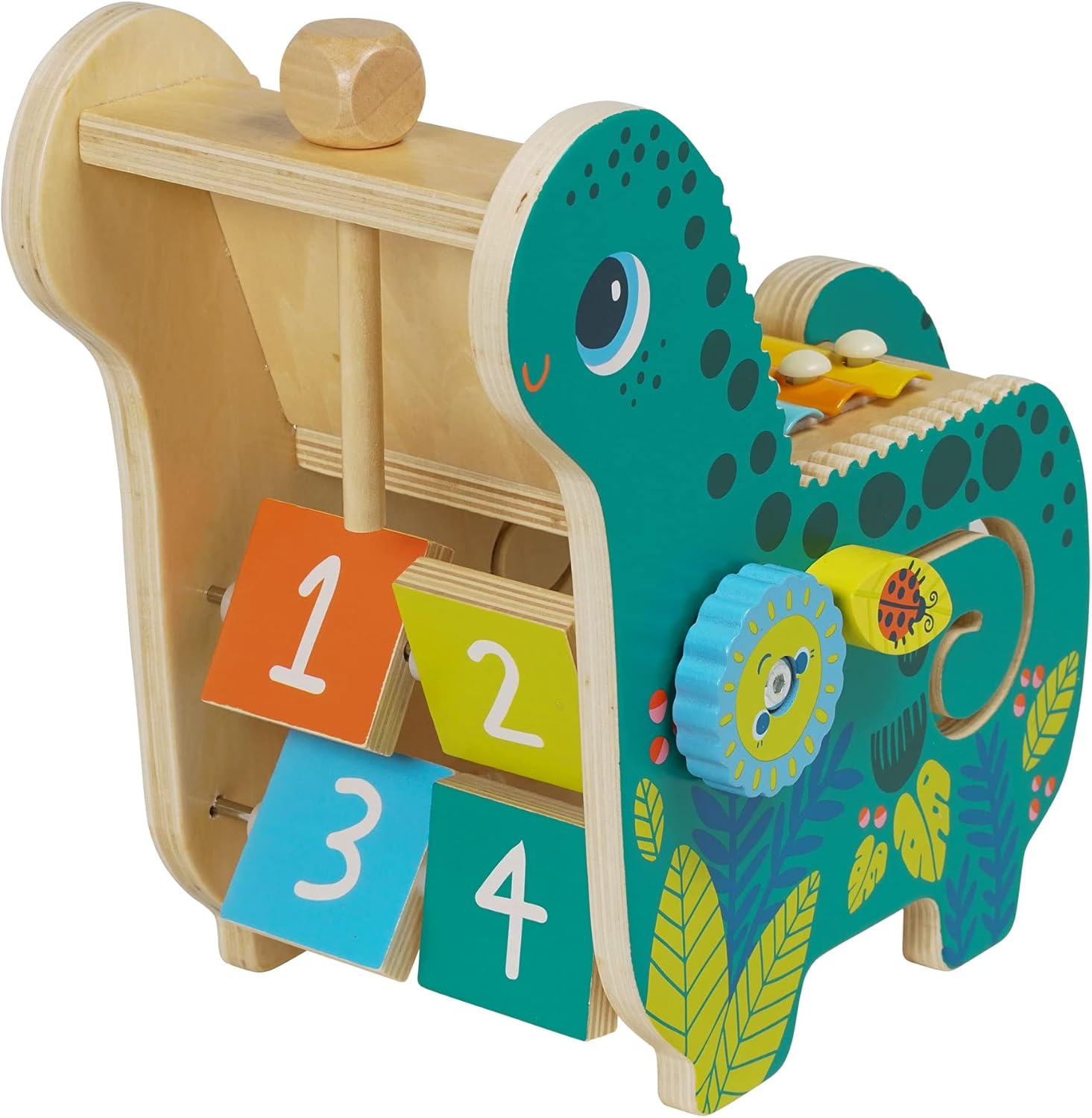 Manhattan Toy Wooden Dinosaur Toddler and Preschool Musical Instrument and Activity Toy with Xylophone, Sawtooth Ridges and Solo Mallet image 5