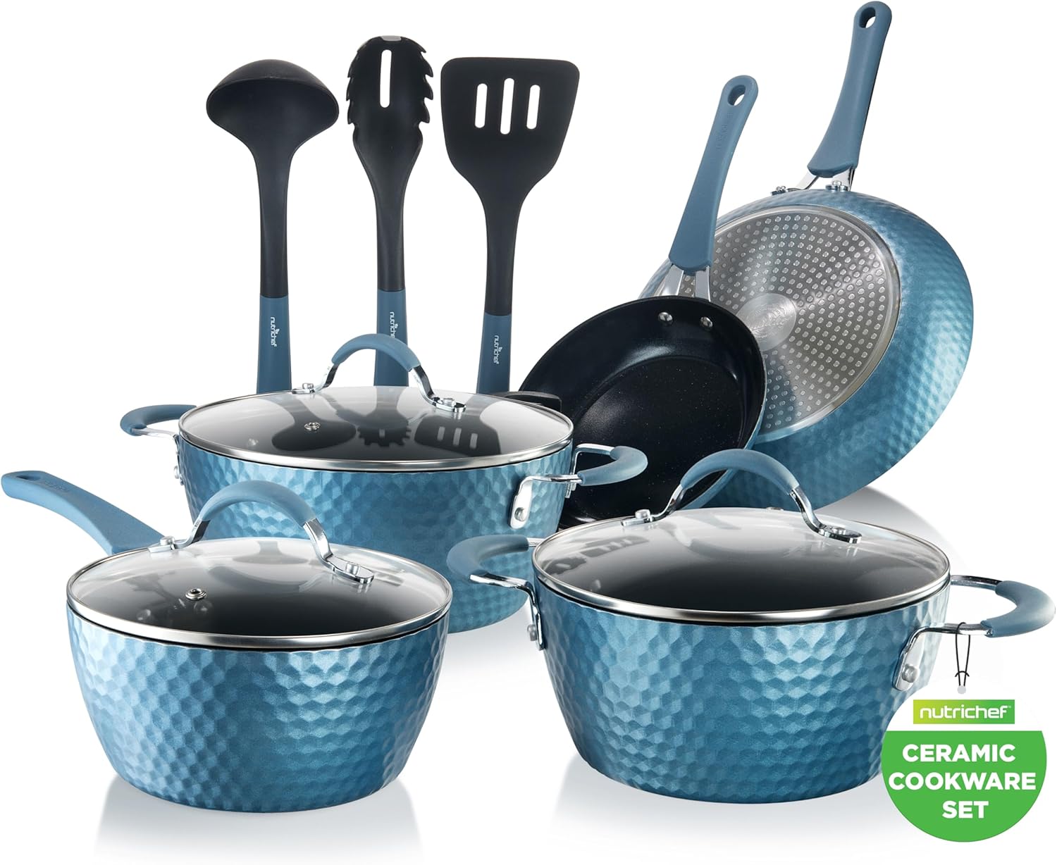 11-Piece Nonstick Cookware Set with Ceramic Finish – Royal Blue image 1