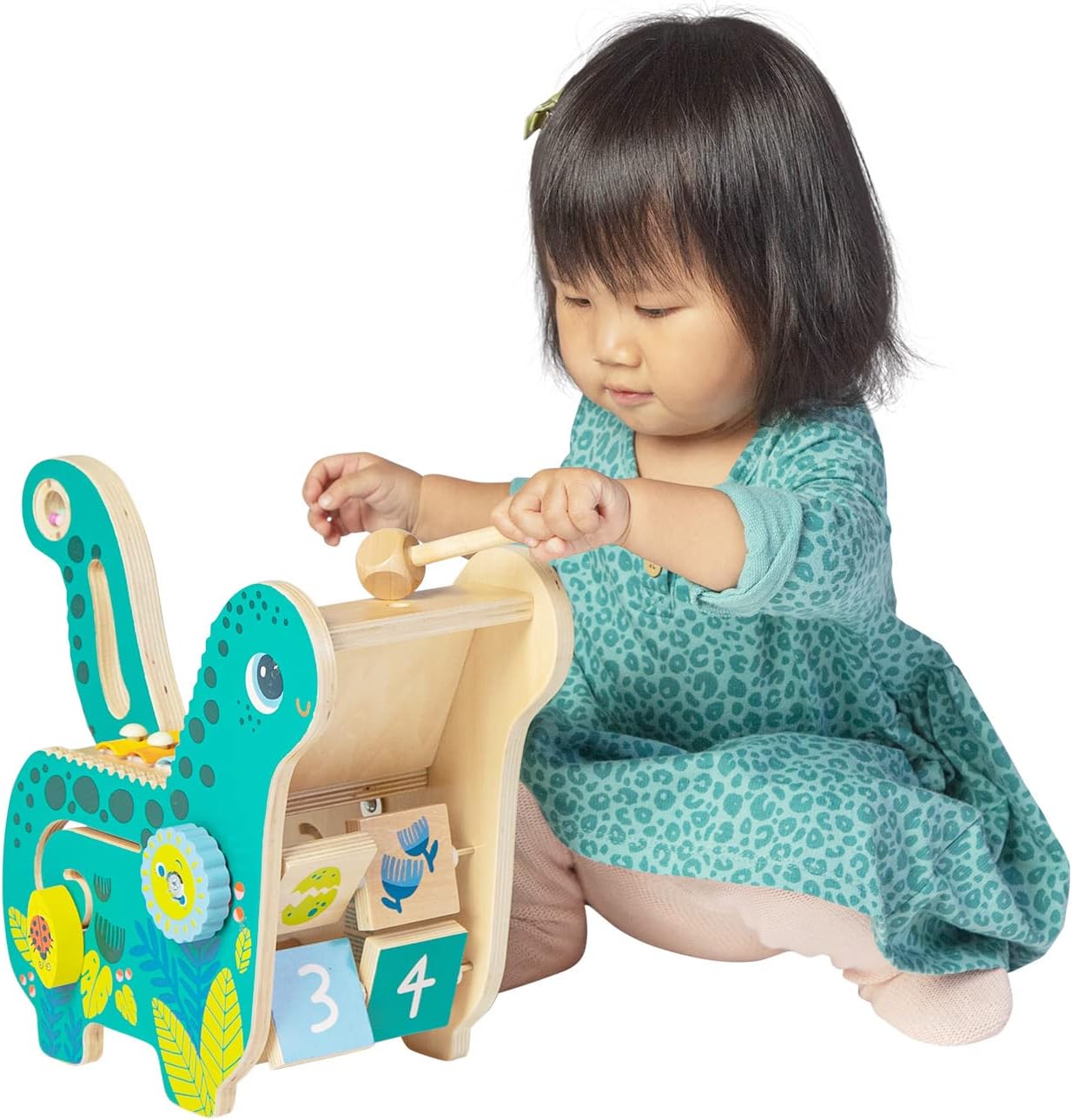 Manhattan Toy Wooden Dinosaur Toddler and Preschool Musical Instrument and Activity Toy with Xylophone, Sawtooth Ridges and Solo Mallet image 7