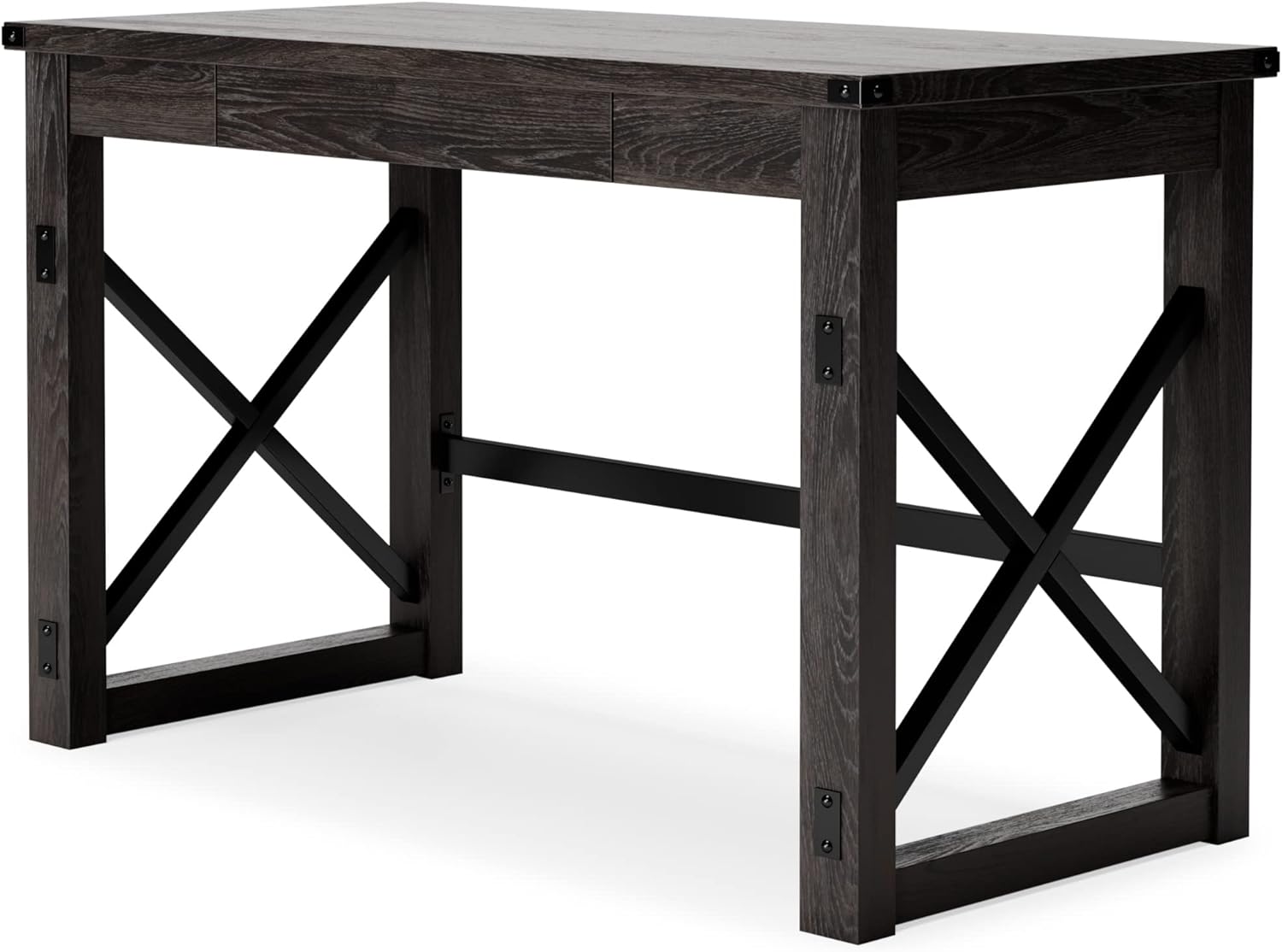 Signature Design by Ashley Freedan Rustic Farmhouse Home Office Desk, Dark Gray image 5