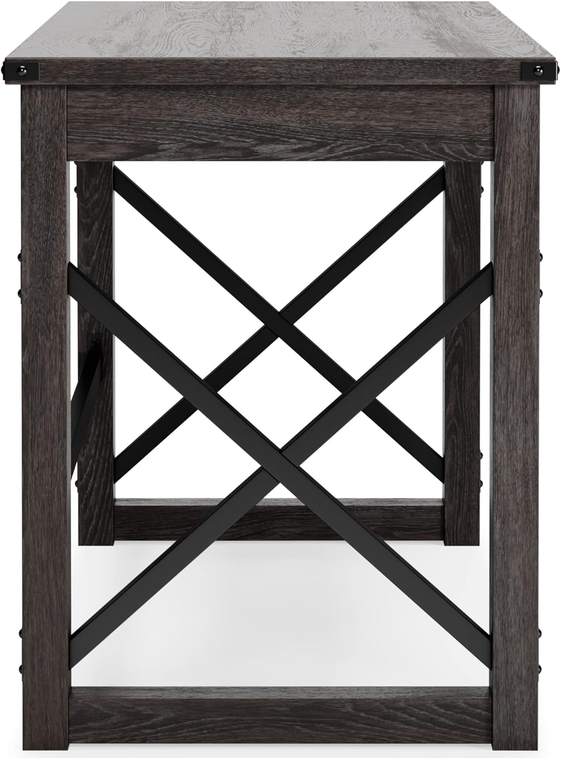Signature Design by Ashley Freedan Rustic Farmhouse Home Office Desk, Dark Gray image 6