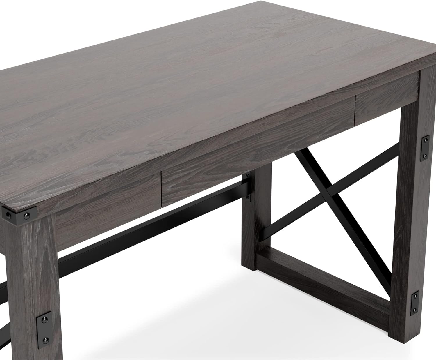 Signature Design by Ashley Freedan Rustic Farmhouse Home Office Desk, Dark Gray image 7