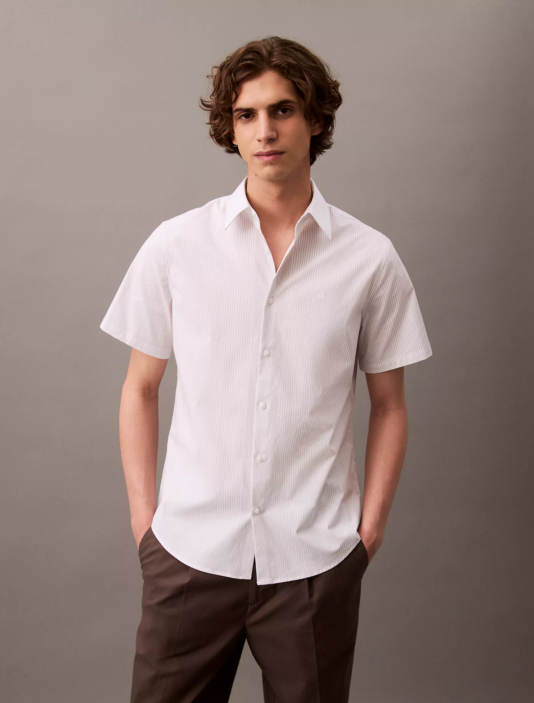 Stripe Slim Button-Down Shirt image 1
