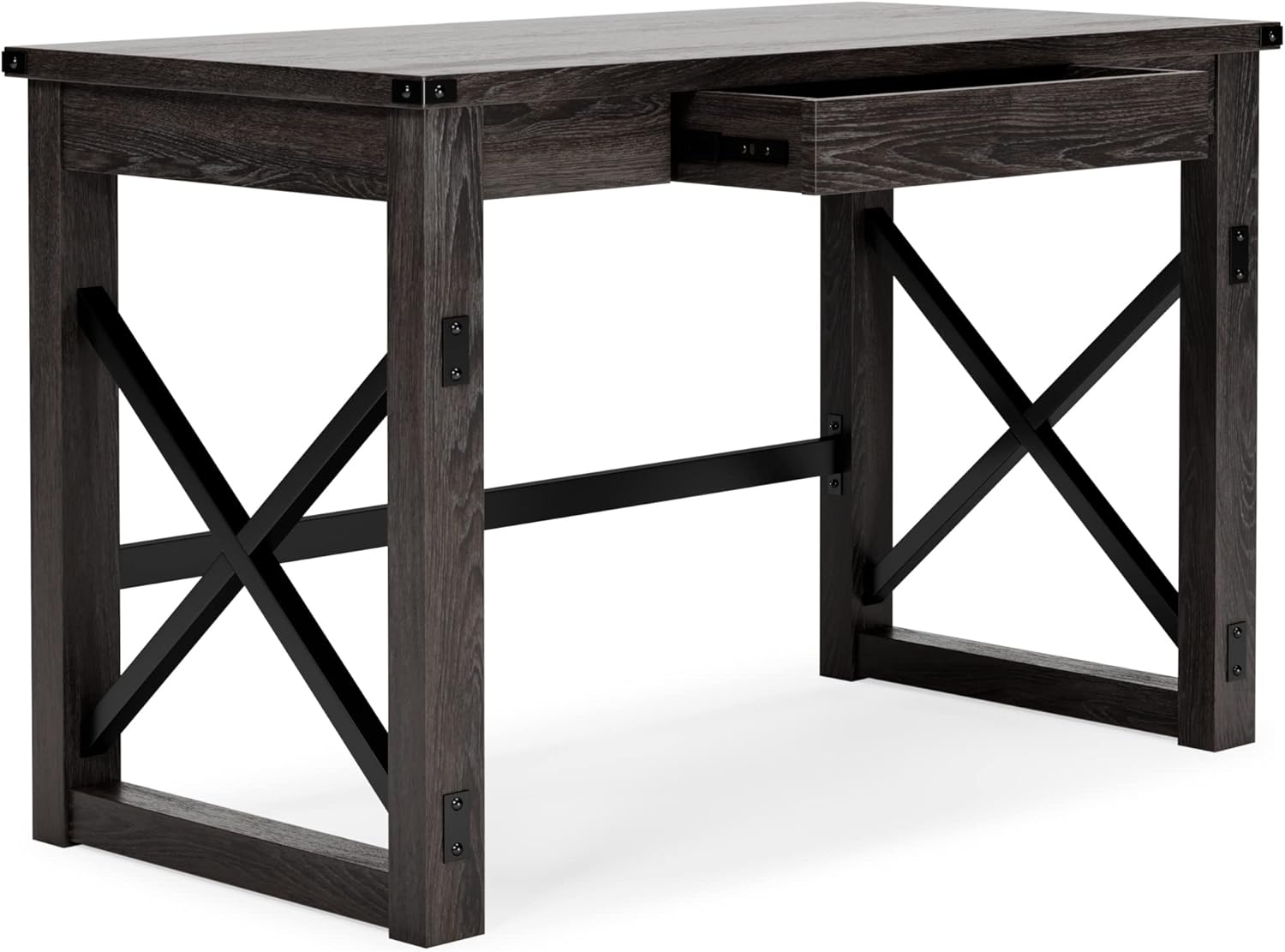Signature Design by Ashley Freedan Rustic Farmhouse Home Office Desk, Dark Gray image 3