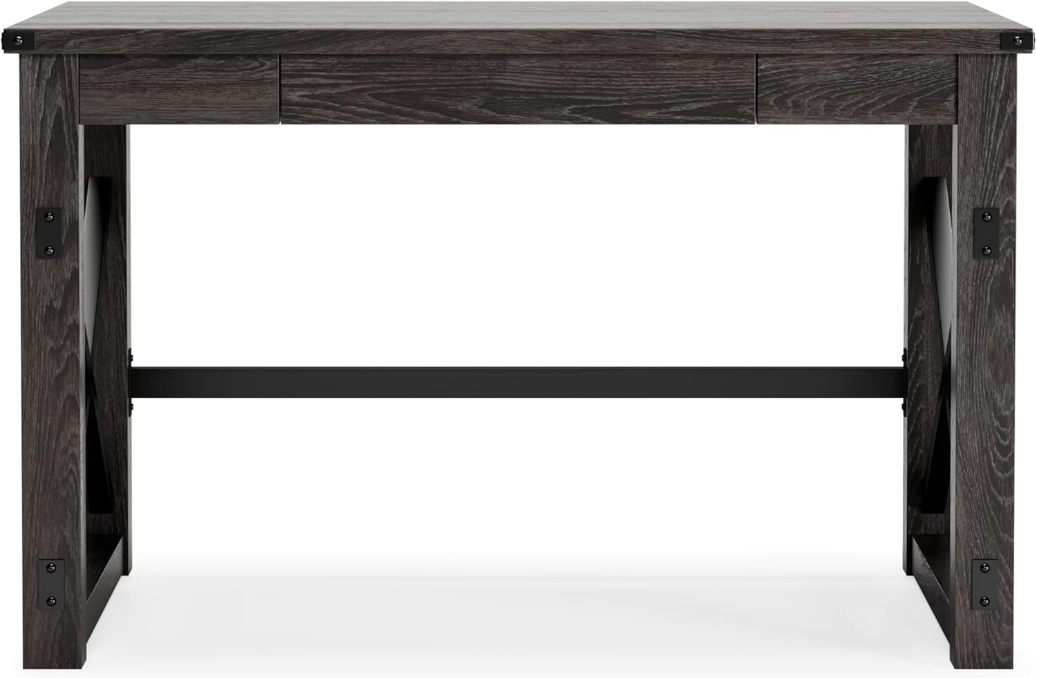Signature Design by Ashley Freedan Rustic Farmhouse Home Office Desk, Dark Gray image 4