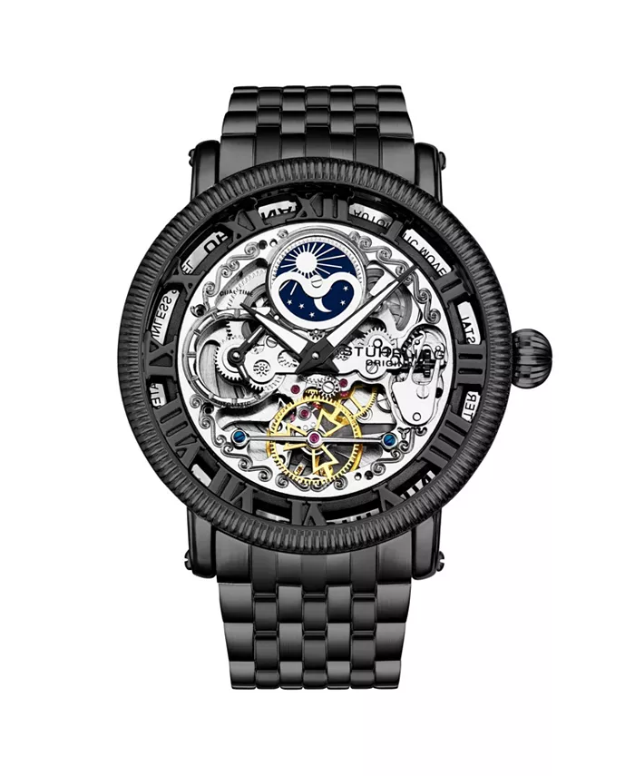Stuhrling Original Model 3922 Men's Skeleton Automatic Stainless Steel Link Bracelet Watch image 3