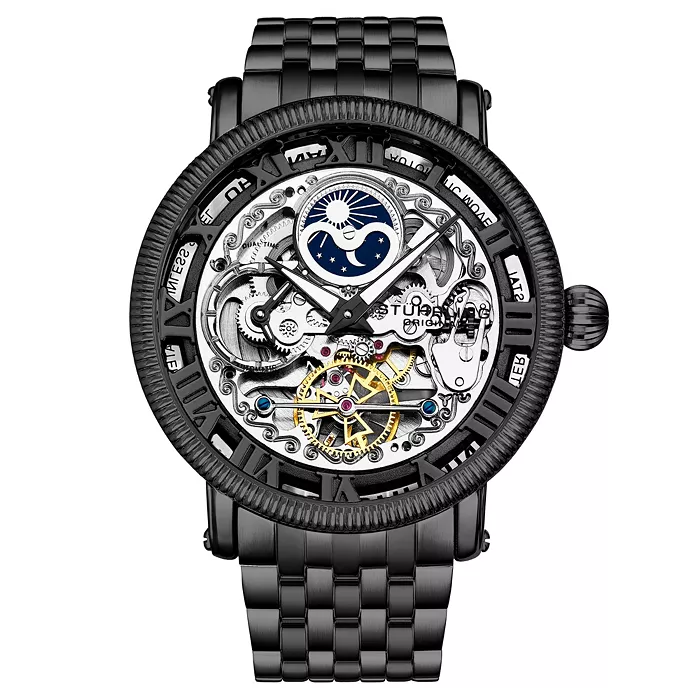 Stuhrling Original Model 3922 Men's Skeleton Automatic Stainless Steel Link Bracelet Watch image 1