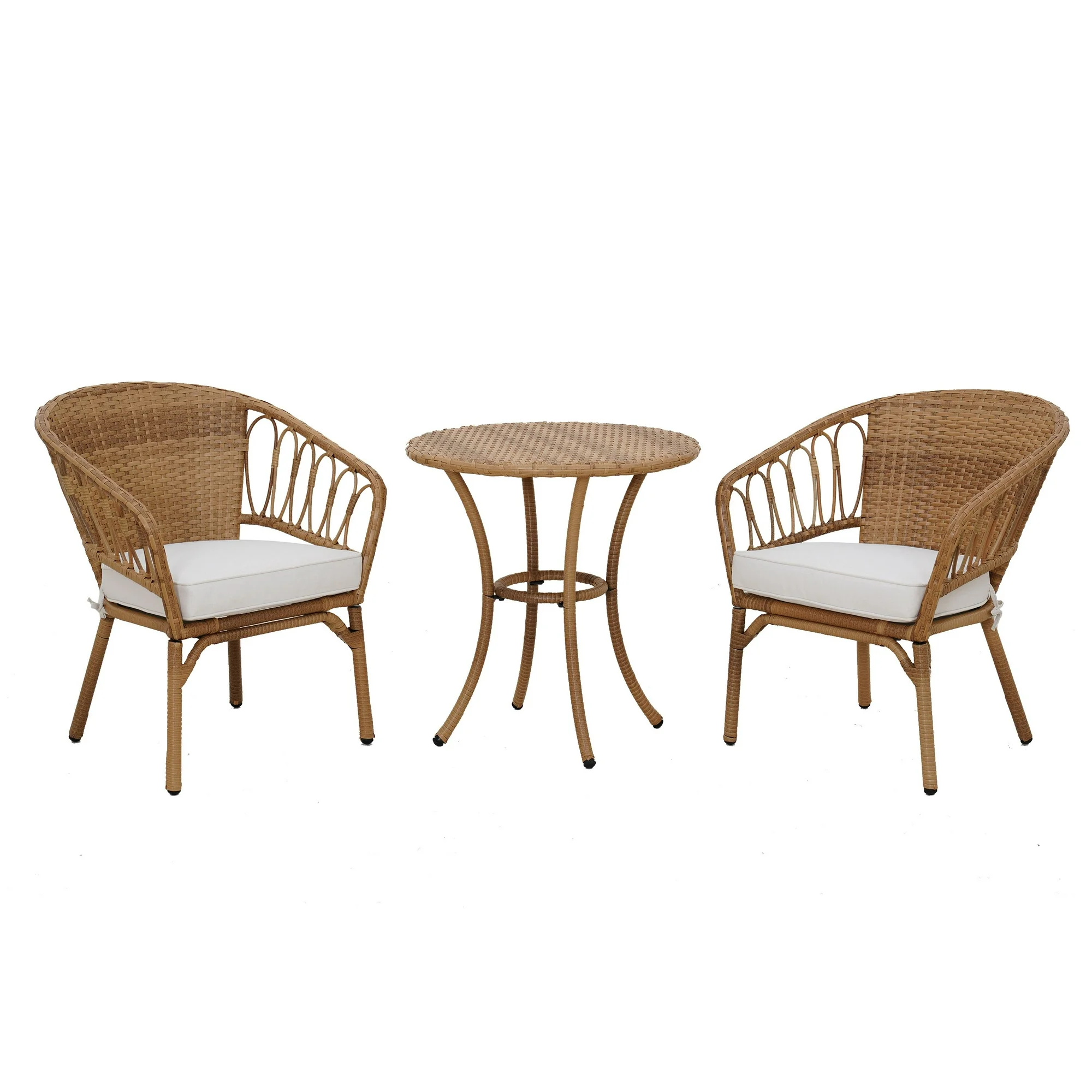 Better Homes & Gardens Willow Sage 3-Piece Outdoor Wicker Bistro Set, Beige image 7