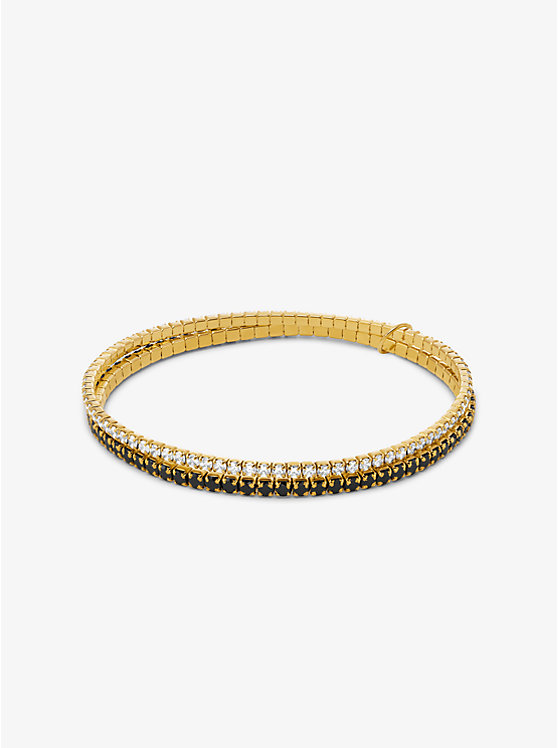Precious Metal-Plated Brass Double Wrap Tennis Bracelet image 1