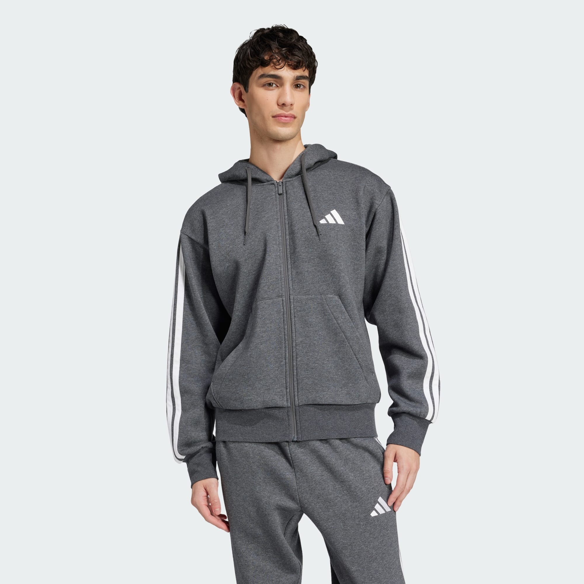 Essentials 3-Stripes Fleece Hoodie image 1