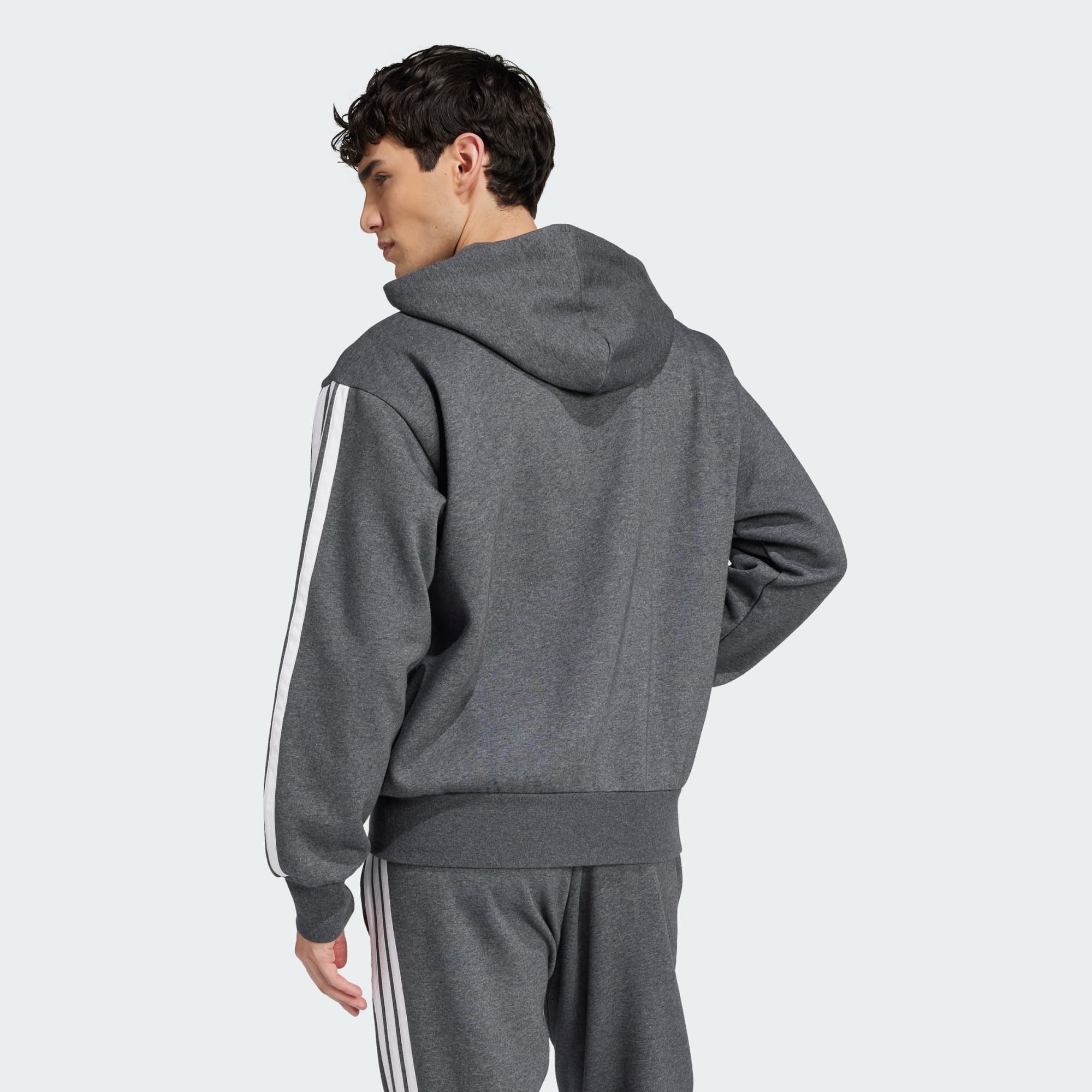 Essentials 3-Stripes Fleece Hoodie image 2