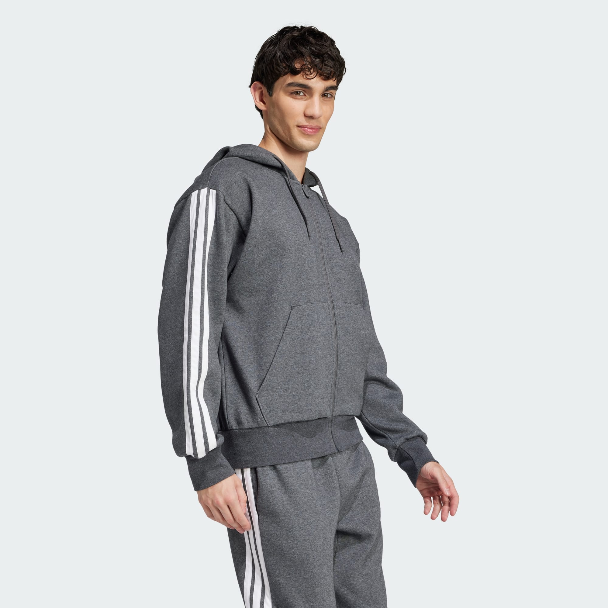 Essentials 3-Stripes Fleece Hoodie image 3