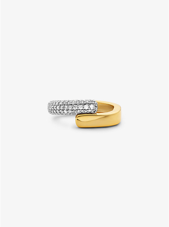 Precious Metal-Plated Sterling Silver and Pavé Ring image 1