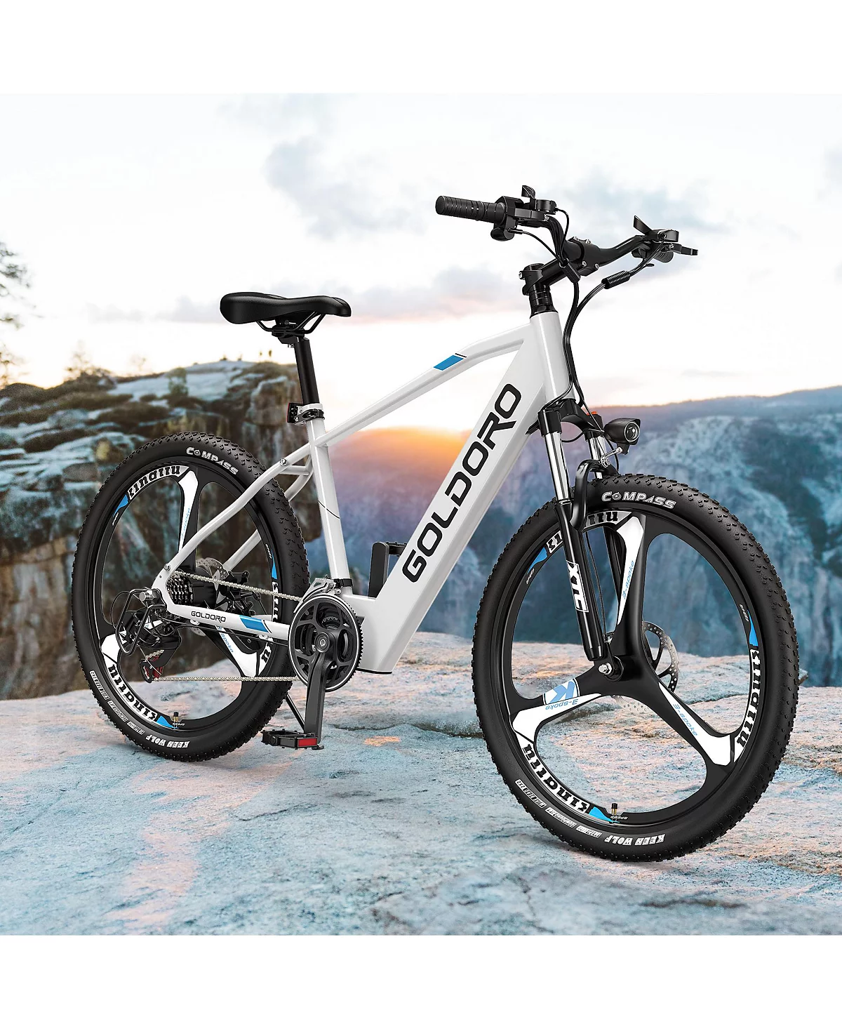 Goldoro Electric Bike 26" X7 Aluminum Alloy Mountain Bike, 350W/36V, MAX 17.4 MPH, 21 speed with Alloy Wheels image 1