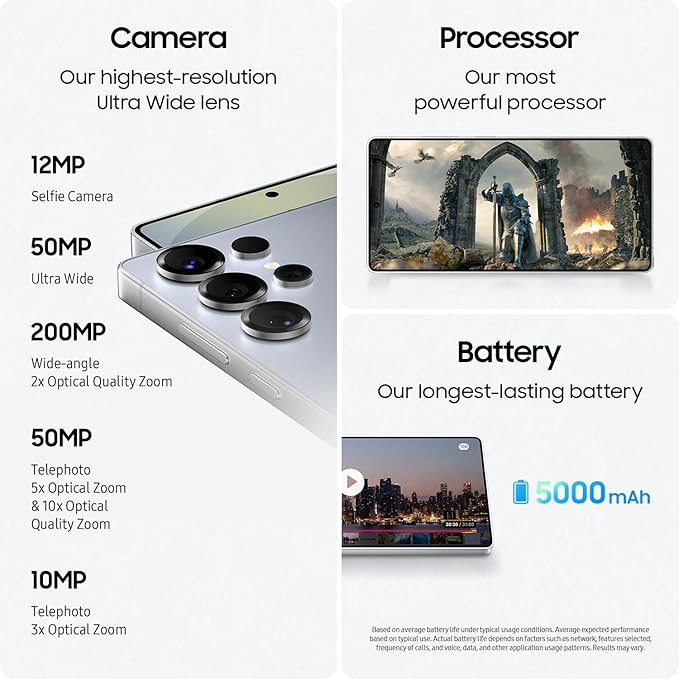 SAMSUNG Galaxy S25 Ultra Cell Phone, 256GB AI Smartphone, Unlocked Android, AI Camera, Fast Processor, Long Battery Life, 2025, US 1 Yr Manufacturer Warranty, Titanium Gray image 2