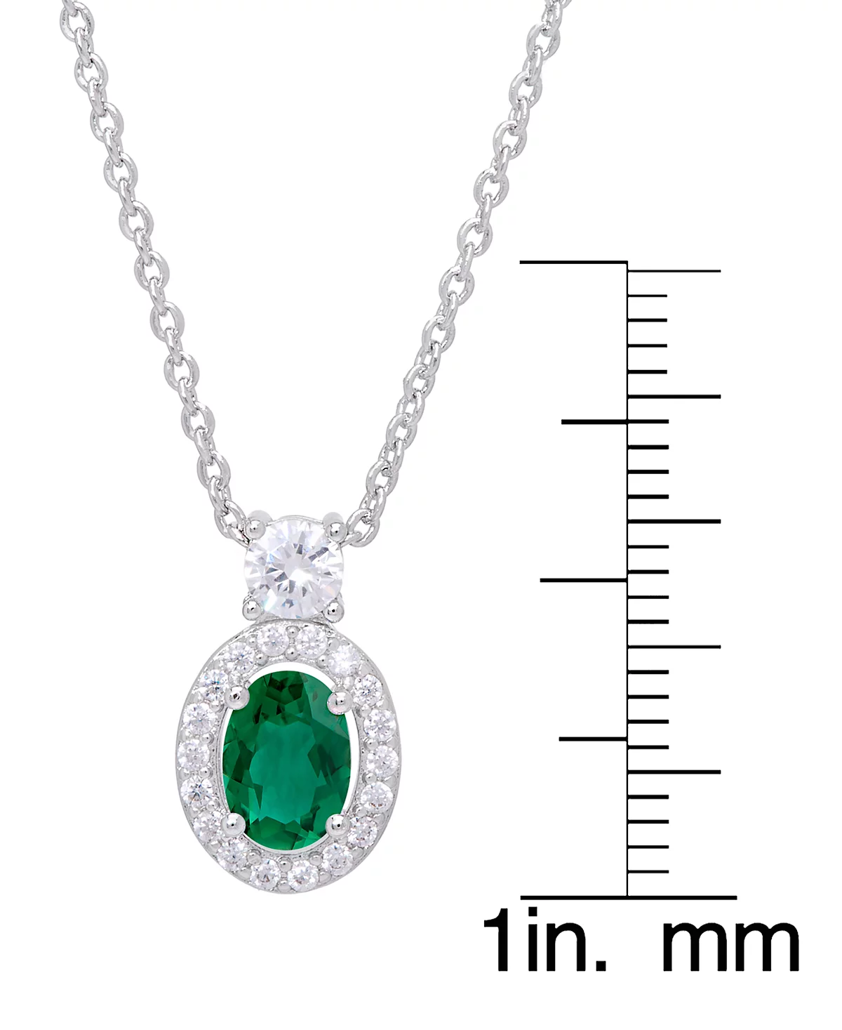 Simulated Emerald Oval Halo 3 Piece, Pendant, Earrings and Ring, Set in Silver Plate image 2