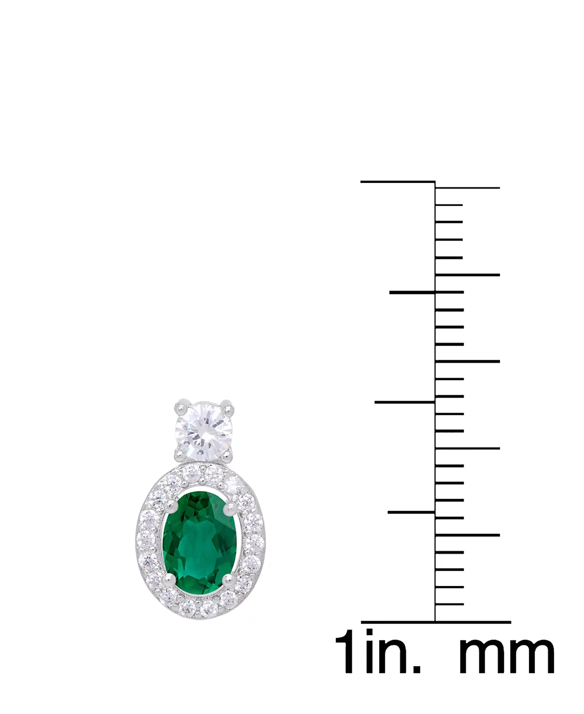 Simulated Emerald Oval Halo 3 Piece, Pendant, Earrings and Ring, Set in Silver Plate image 4