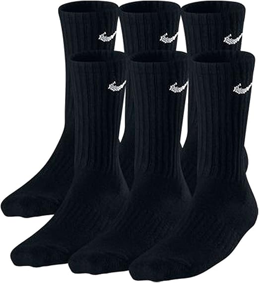 Nike Boys Crew Socks - 6 Pair Black image 1