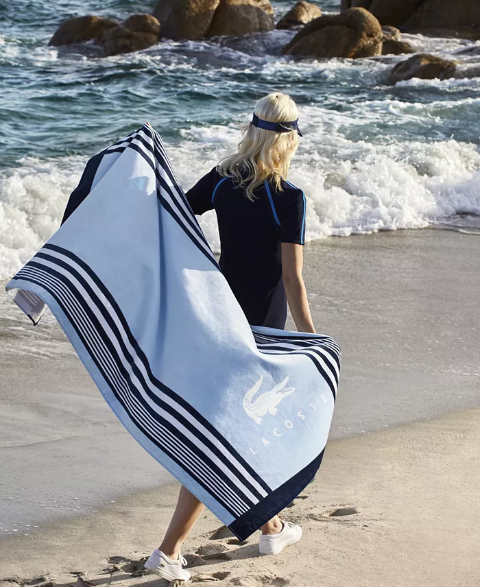 Lacoste Home Oki Striped Cotton Beach Towel image 2
