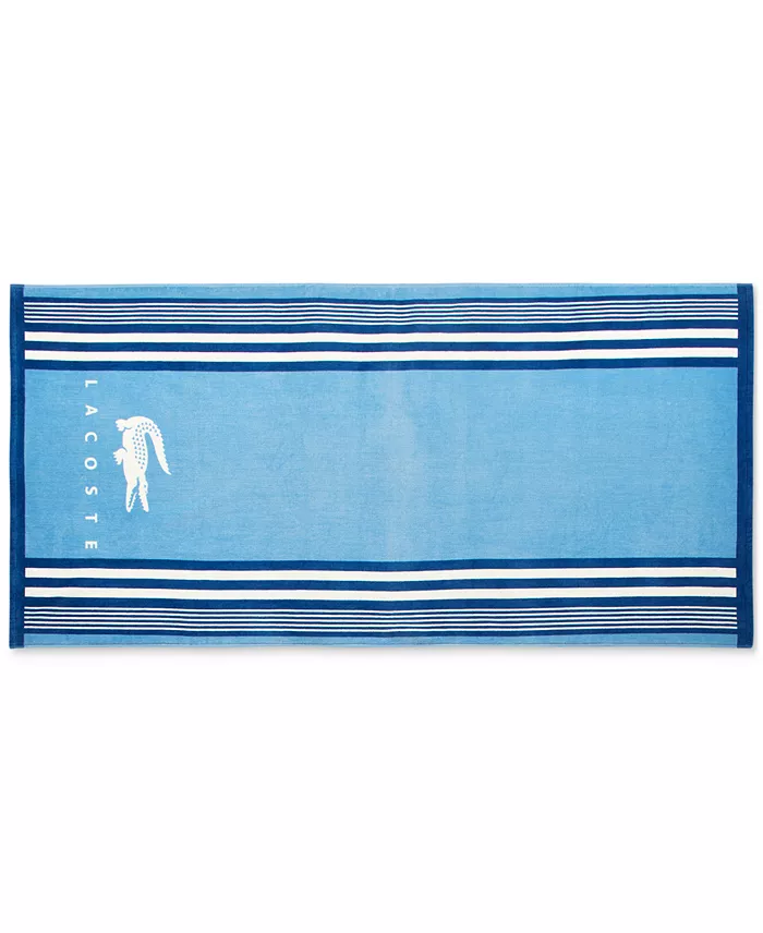 Lacoste Home Oki Striped Cotton Beach Towel image 3