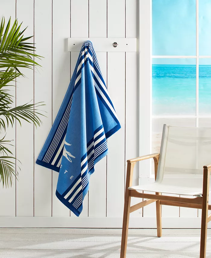 Lacoste Home Oki Striped Cotton Beach Towel image 4