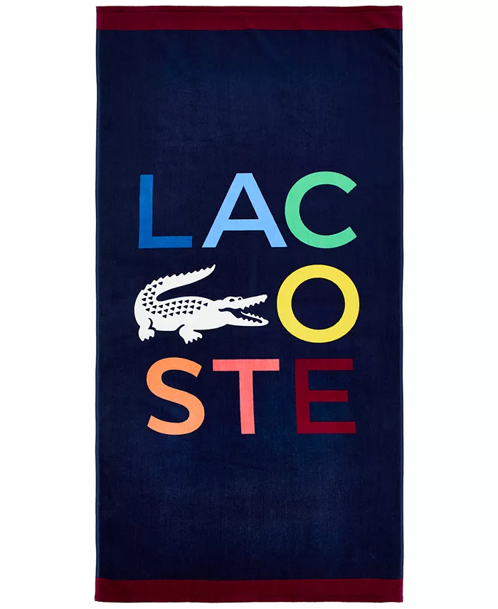 Lacoste Home Rainbow Letters Cotton Beach Towel image 2