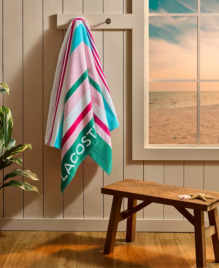 Lacoste Home Sunscreen Stripe Cotton Beach Towel image 1