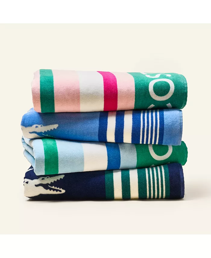 Lacoste Home Sunscreen Stripe Cotton Beach Towel image 6