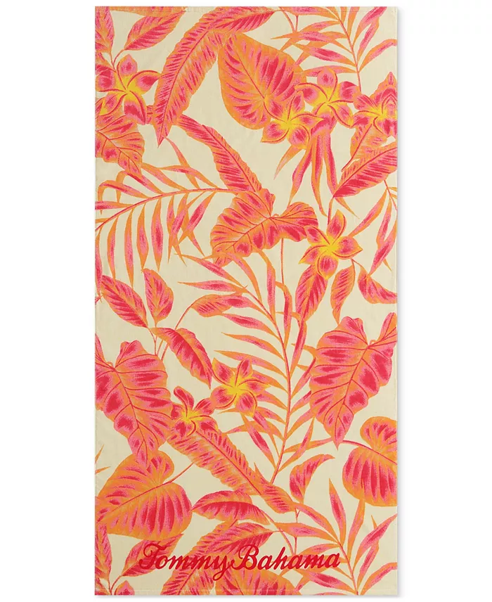 Tommy Bahama Home Palm Beach Bliss Cotton Oversized Beach Towel, 72" x 36" image 1