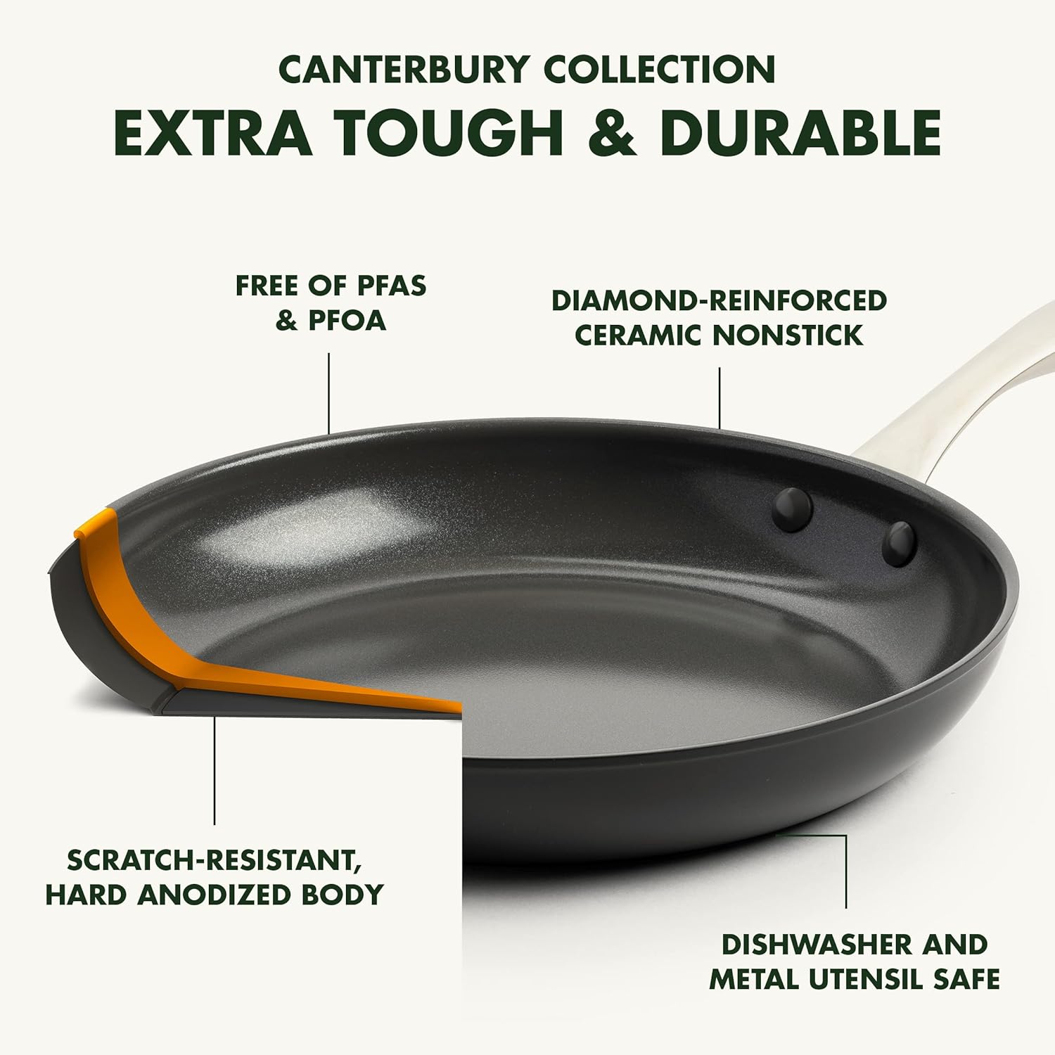 GreenPan Canterbury Hard Anodized Healthy Ceramic Nonstick, 10 Piece Cookware Pots and Pans Set, PFAS-Free, Dishwasher Safe, Oven Safe, Black image 3