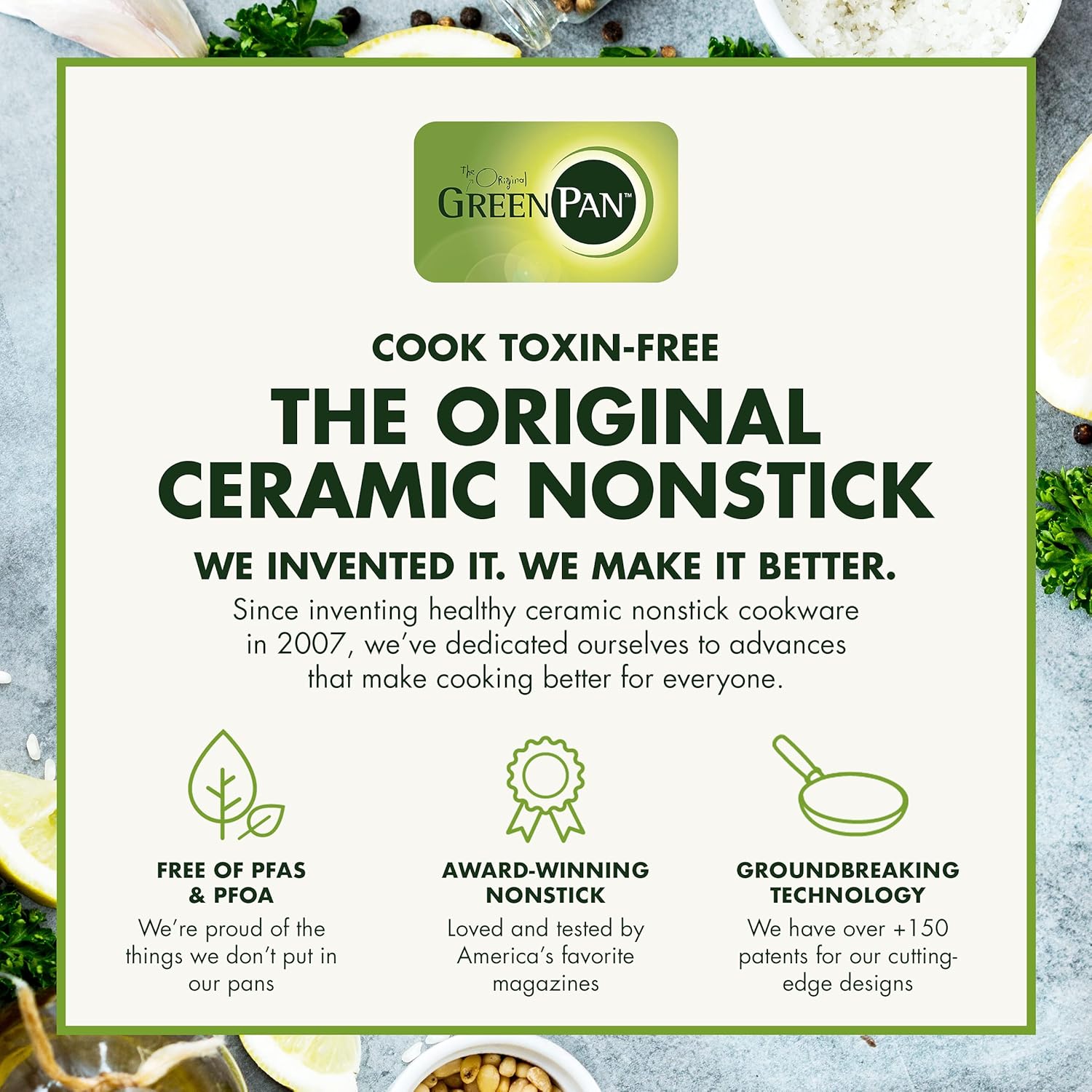 GreenPan Canterbury Hard Anodized Healthy Ceramic Nonstick, 10 Piece Cookware Pots and Pans Set, PFAS-Free, Dishwasher Safe, Oven Safe, Black image 4