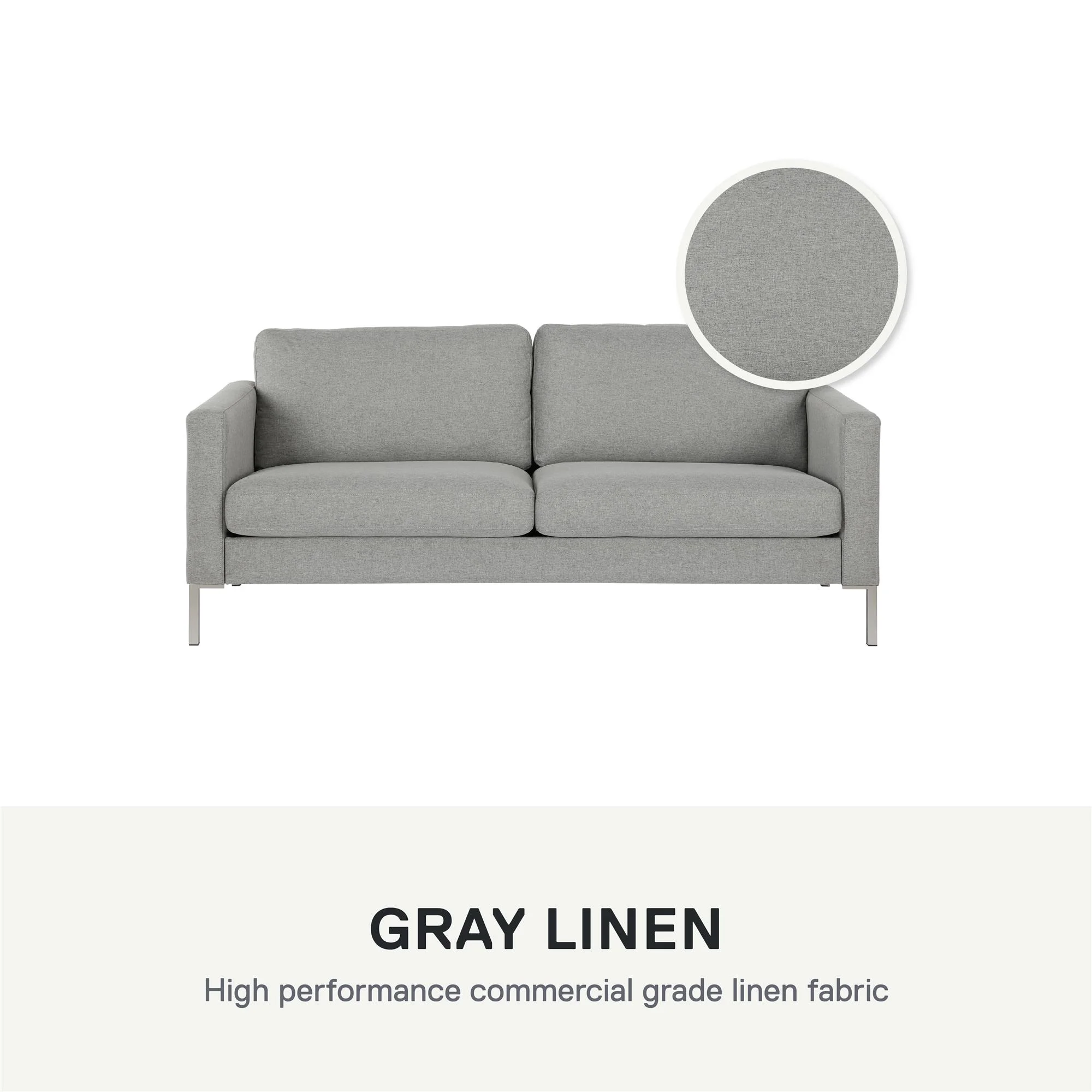 DHP Lexington Sofa, Gray Linen image 3