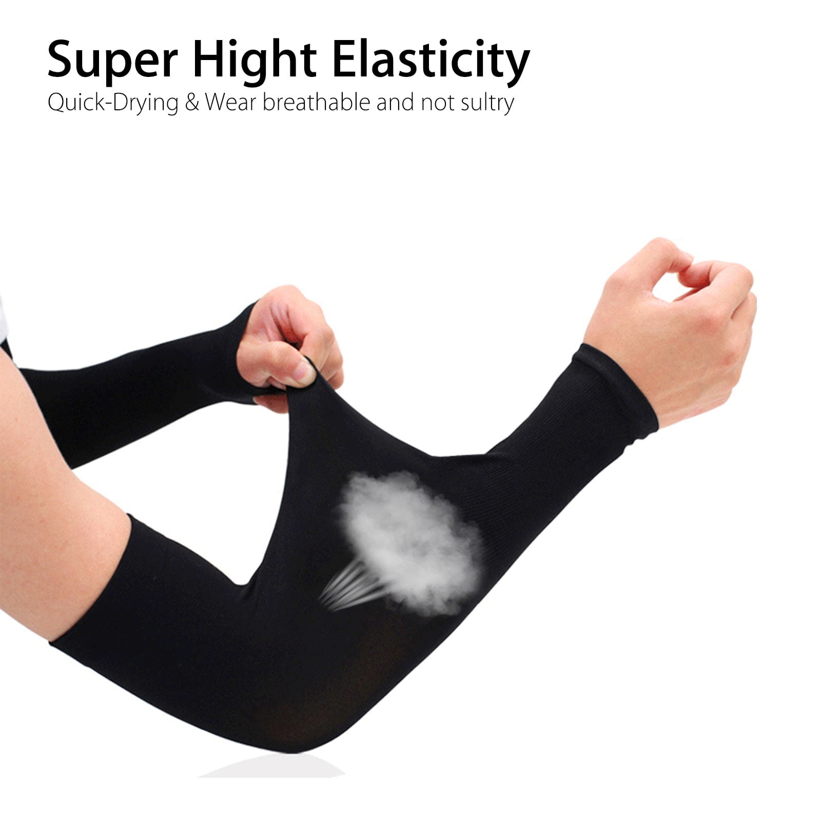 5 Pairs Cooling UV Protection Sun Sleeves, Long Arm Cover for Men Women, Outdoor Sports Sun Sleeves for Running Golf Cycling Basketball Driving Fishing image 5