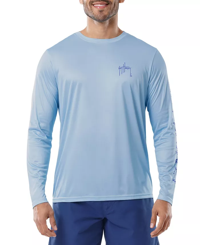 Guy Harvey Men's American Classic Logo Graphic Long-Sleeve Sun Protection T-Shirt image 2