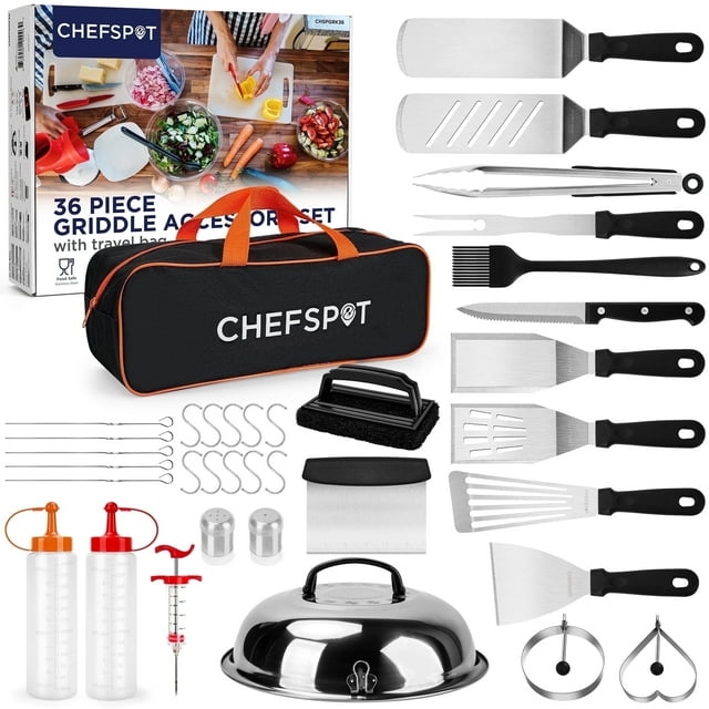 CHEFSPOT 36-Piece Griddle Accessories for Blackstone, BBQ, Flat Top Grilling Spatula Kit image 1