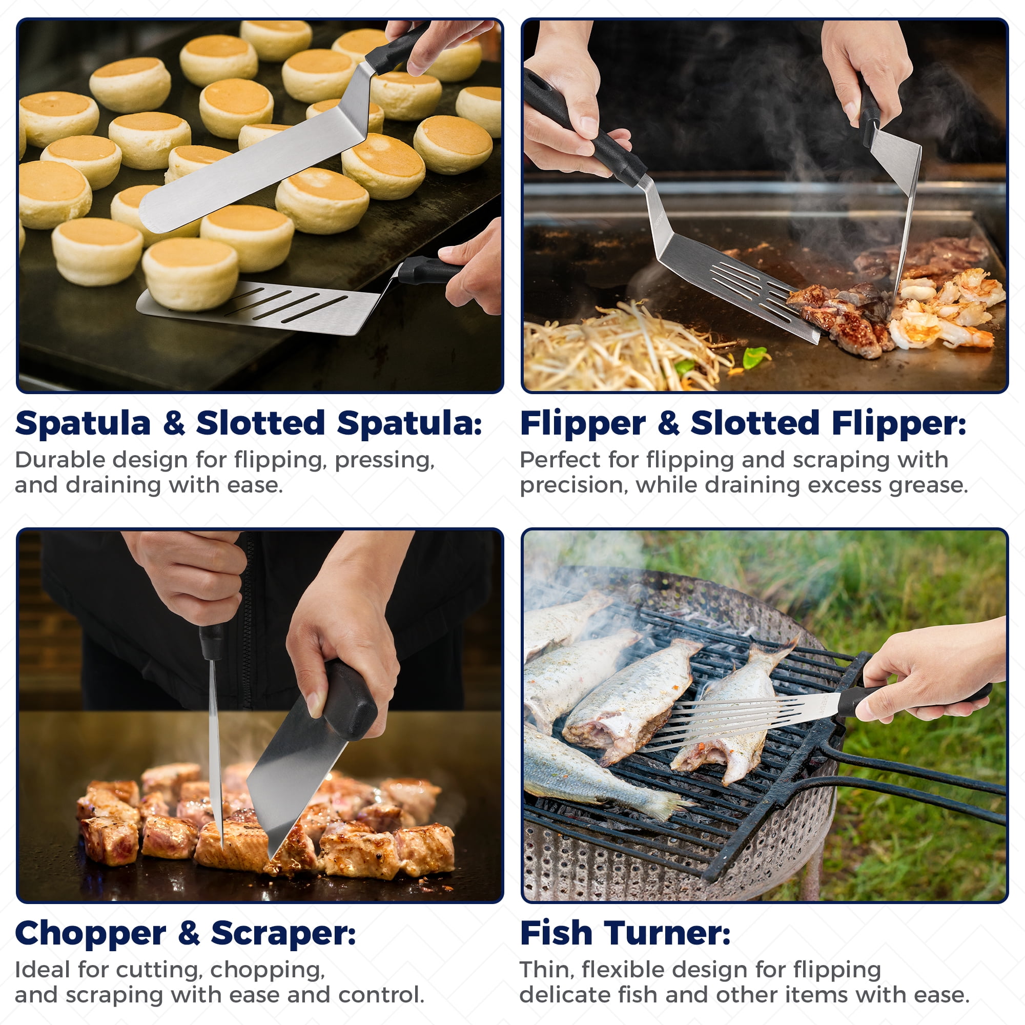 CHEFSPOT 36-Piece Griddle Accessories for Blackstone, BBQ, Flat Top Grilling Spatula Kit image 4