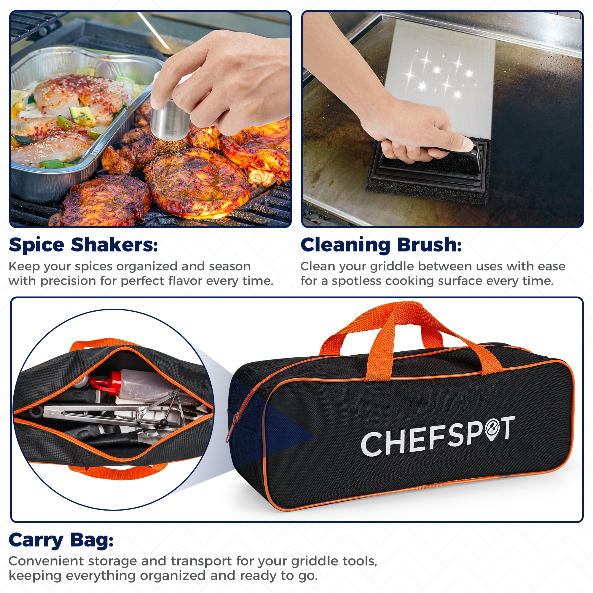 CHEFSPOT 36-Piece Griddle Accessories for Blackstone, BBQ, Flat Top Grilling Spatula Kit image 5