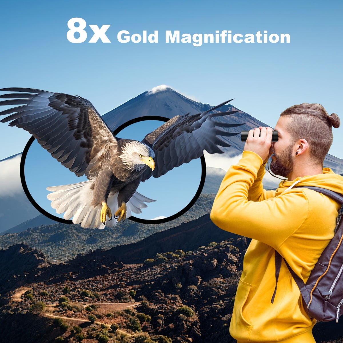 USCAMEL 8x21 Binoculars for Adults Kids, Waterproof Folding Compact Lightweight Small Binoculars for Bird Watching Outdoor Hiking Travel Concerts Theater image 2