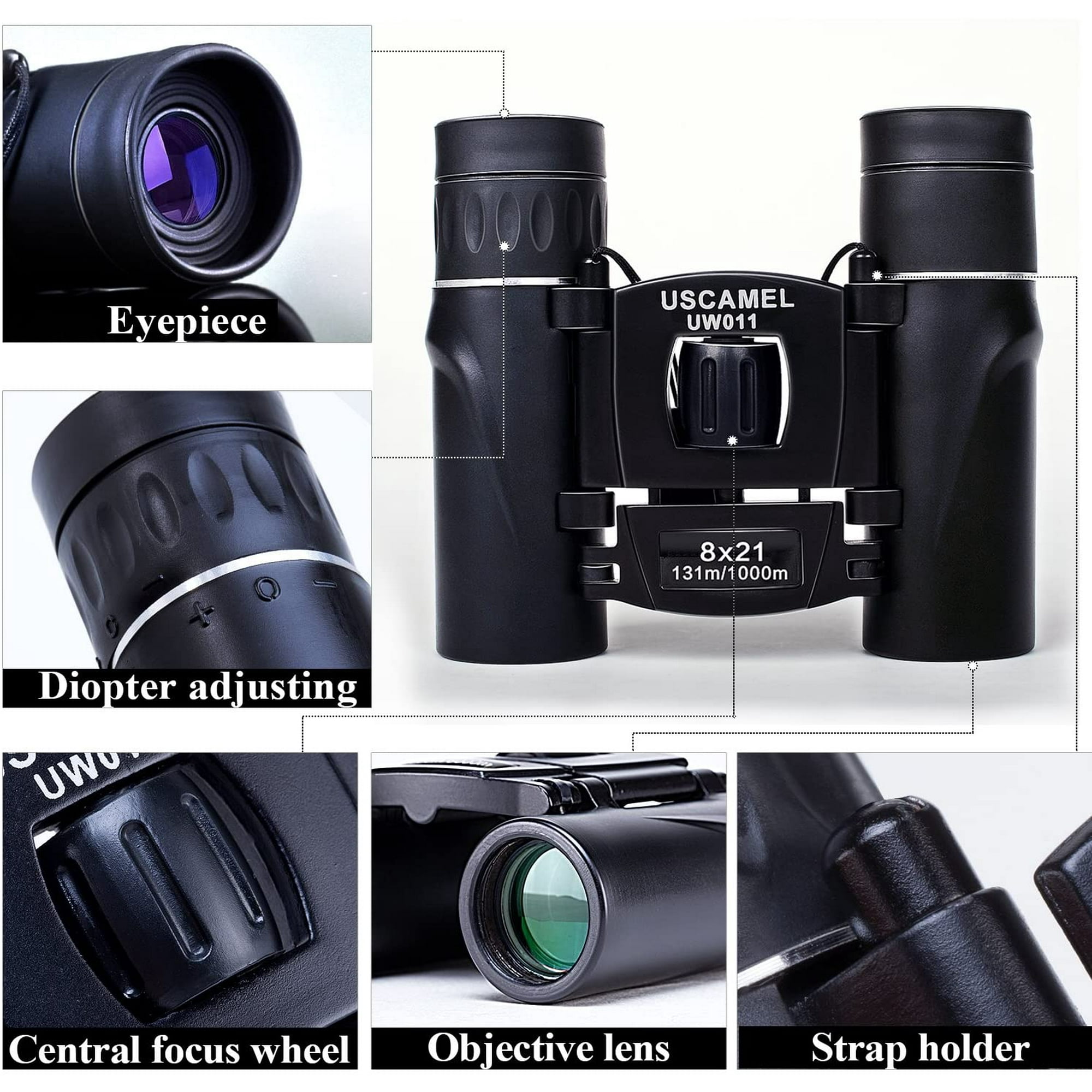 USCAMEL 8x21 Binoculars for Adults Kids, Waterproof Folding Compact Lightweight Small Binoculars for Bird Watching Outdoor Hiking Travel Concerts Theater image 7
