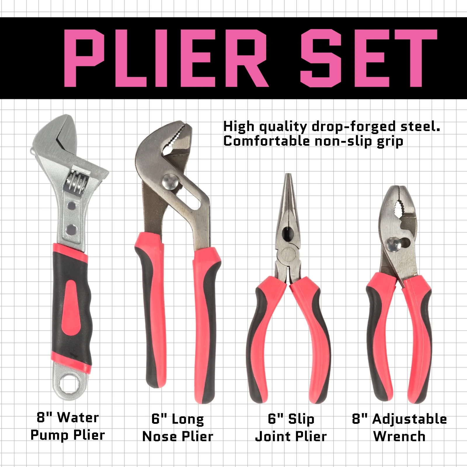 Ktaxon 221-Piece Pink Household Tool Set with 12" Storage Bag image 8