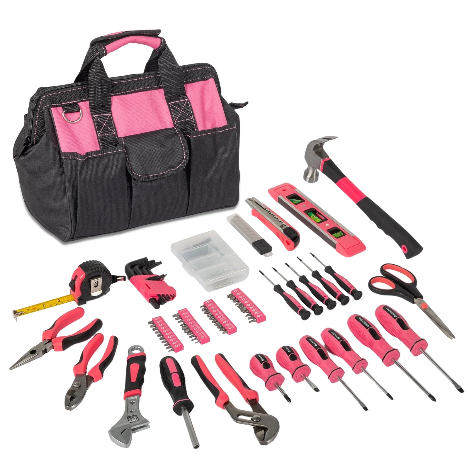 Ktaxon 221-Piece Pink Household Tool Set with 12" Storage Bag image 9