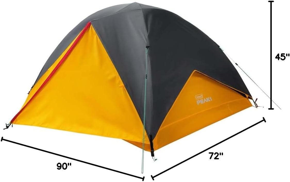 Coleman PEAK1 Premium Backpacking Tent, Waterproof Fabric with 2,000mm Waterhead Rating can Withstand Winds up to 45 MPH; Wide Door, Star View Window, & Footprint Included, 1/2/3/4/6 Person Tent image 7