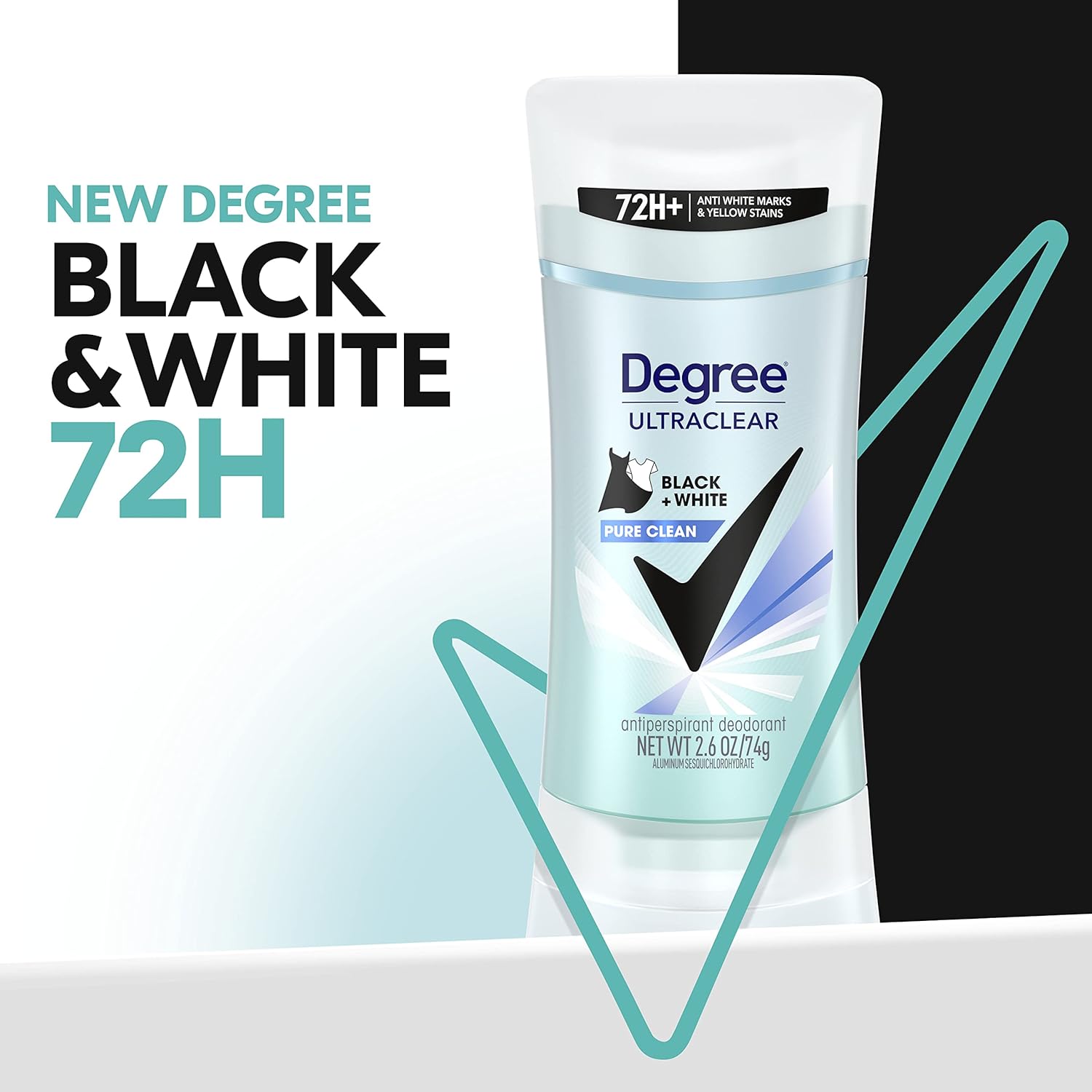 Degree Antiperspirant for Women Protects from Deodorant Stains Pure Clean Deodorant for Women 2.6 oz image 3
