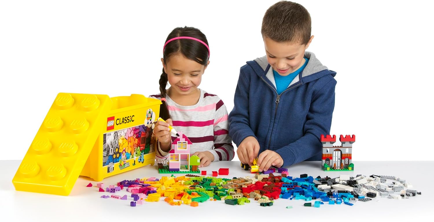 LEGO Classic Large Creative Brick Box 10698 Building Toy Set, Toy Storage Solution for Home or Classrooms, Interactive Building Toy for Kids, Boys, and Girls image 4