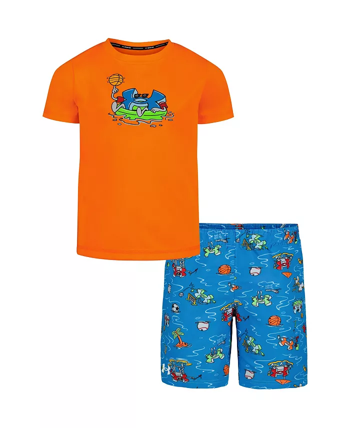 Under Armour Little and Toddler Boys 2-Piece Town Pool Short Sleeve T-Shirt and Volley Shorts Set image 1