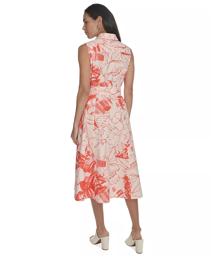 Women's Printed Cotton Button-Front Dress image 5