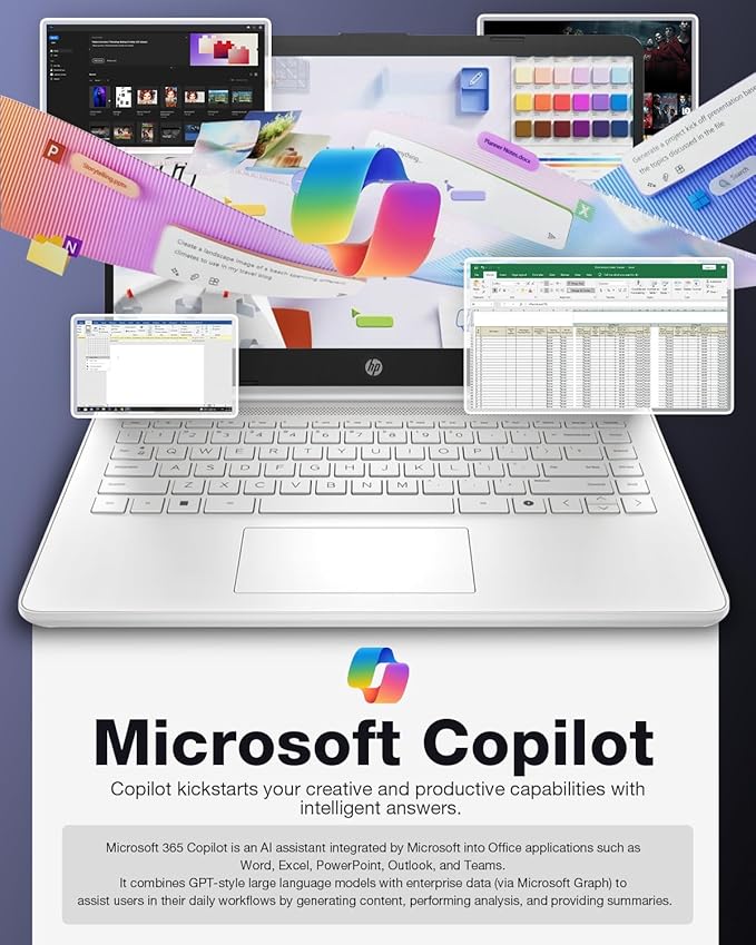 HP Ultra-Portable Laptop for Student and Business - 14" HD Display • Intel 4-Core N150 • Windows 11 Pro • Microsoft Office Lifetime & External DVD Drive • 16GB RAM • 128GB UFS + 256GB Micro SD image 5