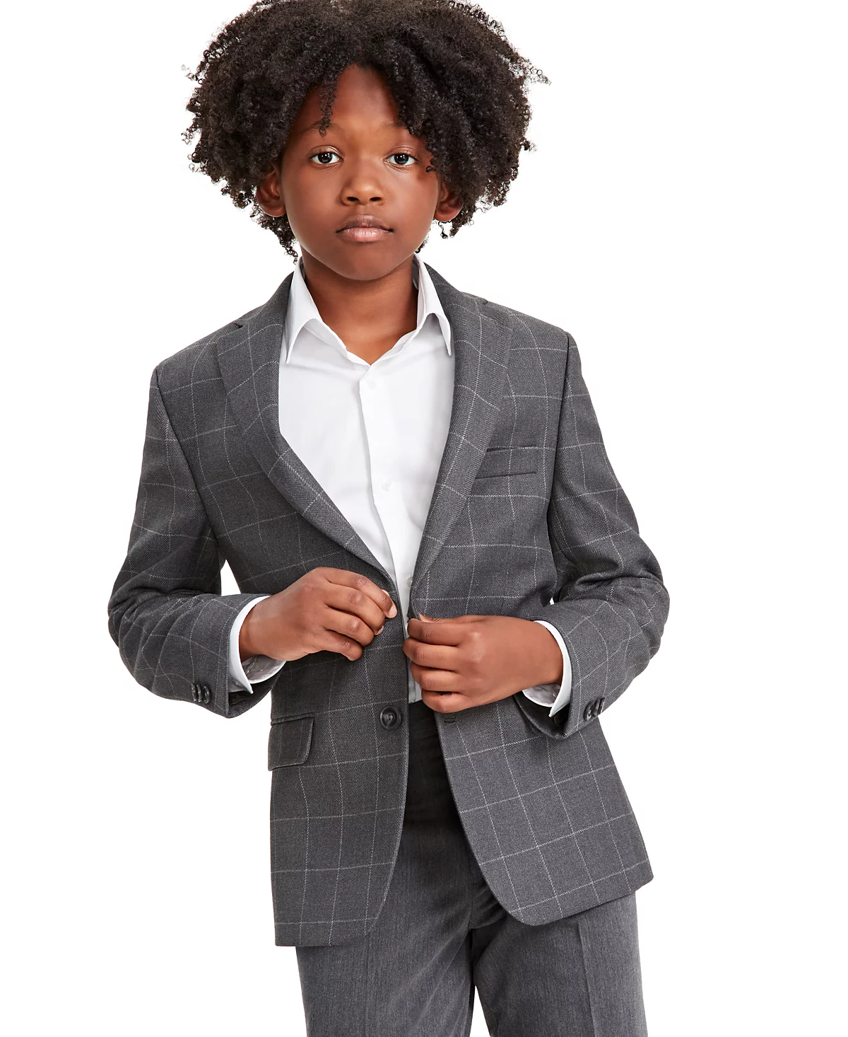 Michael Kors Big Boys Herringbone Windowpane Classic-Fit Suit Jacket image 1
