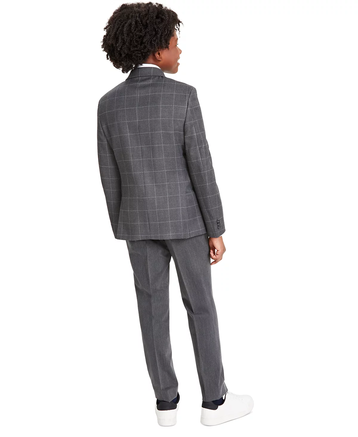 Michael Kors Big Boys Herringbone Windowpane Classic-Fit Suit Jacket image 2
