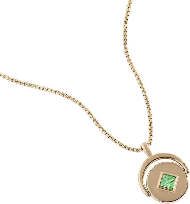 Birthstone and Flower Flip Charm Adjustable Necklace image 1